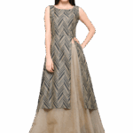 Grey Beige Banarasi Cotton Lehenga