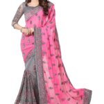 Women's Rose Chiffon Saree