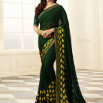 Green Georgette Saree