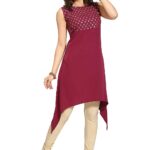 Maroon Crepe  Kurti