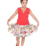 Girls Printed  Top and Skirt Dress