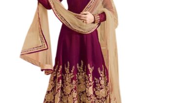 Silk Fabric Embroidery Anarkali Suit
