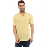 Yellow Cotton Casual Shirts